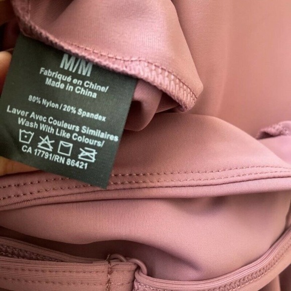 Velvet Rose swimsuit Pink Stretch V Neck Bikini Thong one piece New Sz medium - Picture 6 of 6